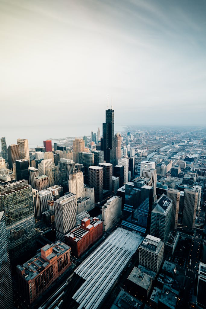 Aerial View of City Building